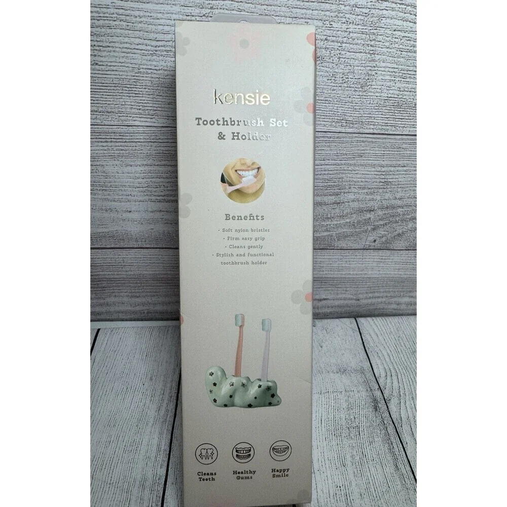 KENSIE 3 Piece Toothbrushes Holder Set-Ultra Soft, Pink.
